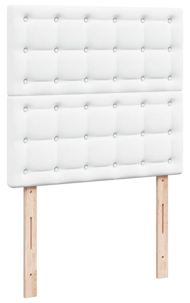 Krevet s oprugama i madracem bijeli 90 x 190 cm od umjetne kože - Bijela / 90 x 190 cm