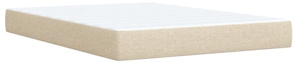 Krevet s oprugama i madracem krem 140x200 cm od tkanine - Krema / 140 x 200 cm