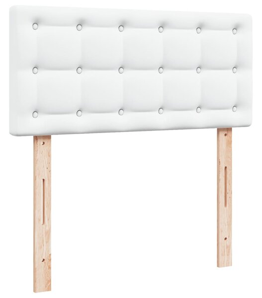 Krevet s oprugama i madracem bijeli 100x200 cm od umjetne kože - Bijela / 100 x 200 cm