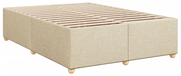 Krevet s oprugama i madracem krem 140x200 cm od tkanine - Krema / 140 x 200 cm