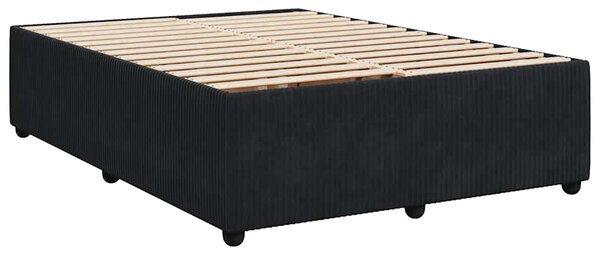 Krevet s oprugama i madracem crni 140x200 cm baršunasti - Crna / 140 x 200 cm