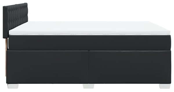 Krevet s oprugama i madracem crni 160 x 200 cm od umjetne kože - Crna / 160 x 200 cm