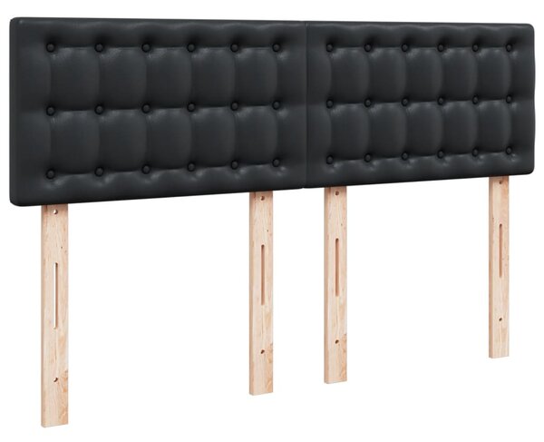 Krevet s oprugama i madracem crni 160 x 200 cm od umjetne kože - Crna / 160 x 200 cm