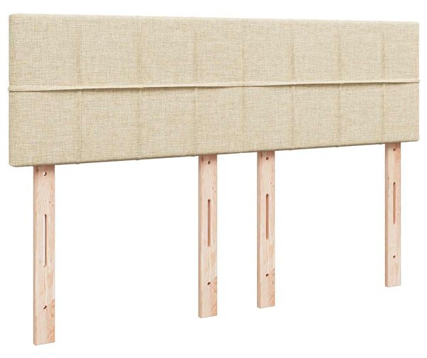 Krevet s oprugama i madracem krem 160x200 cm od tkanine - Krema / 160 x 200 cm