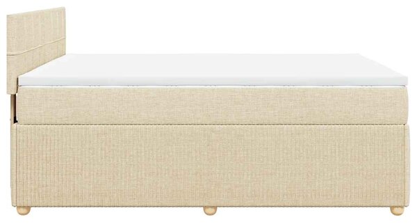 Krevet s oprugama i madracem krem 160x200 cm od tkanine - Krema / 160 x 200 cm