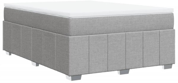 Krevet box spring s madracem svjetlosiva 160x200 cm tkanina - Siva / 160 x 200 cm