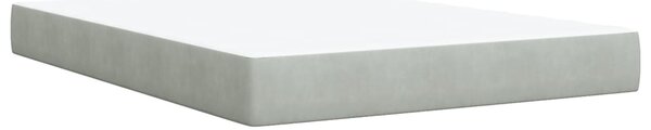Krevet s oprugama i madracem svjetlosivi 160x200 cm baršunasti - Siva / 160 x 200 cm