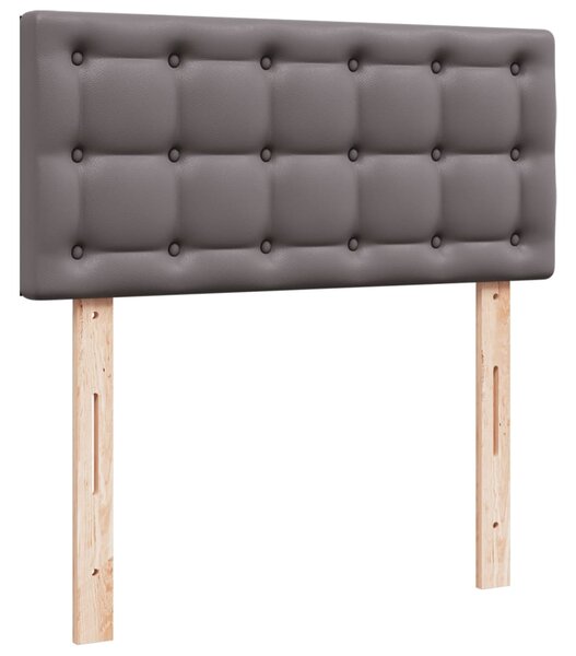 Krevet s oprugama i madracem sivi 90 x 190 cm od umjetne kože - Siva / 90 x 190 cm