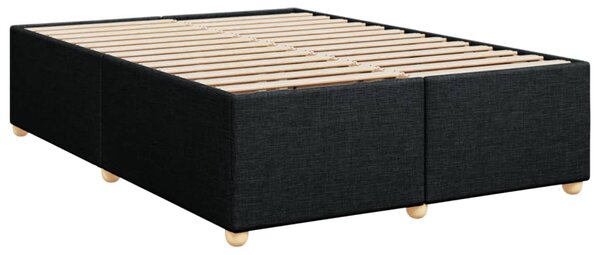 Krevet s oprugama i madracem crni 140x200 cm od tkanine - Crna / 140 x 200 cm