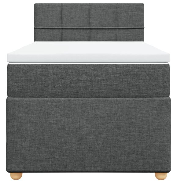 Krevet box spring s madracem tamnosivi za 1 osobu tkanine - Siva / jedna veličina