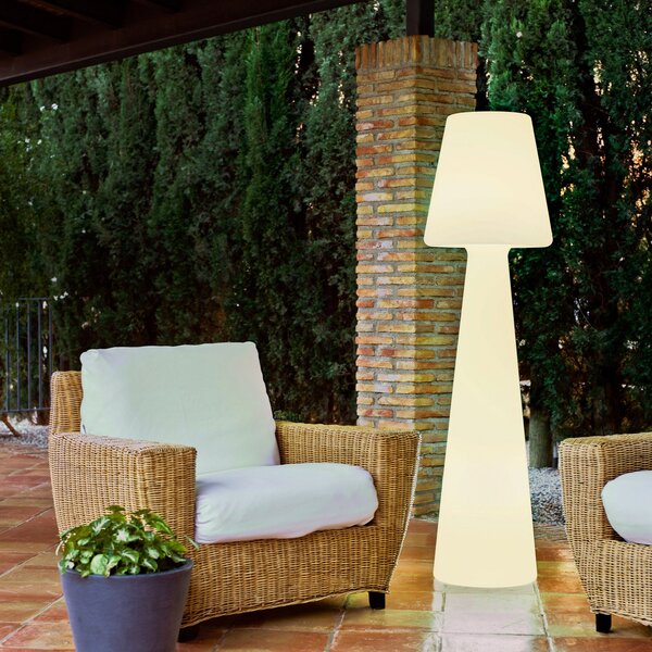 Newgarden Lola LED podna lampa na baterije, visina 165 cm, prigušiva, Bijela, Plastika