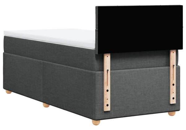 Krevet box spring s madracem tamnosivi za 1 osobu tkanine - Siva / jedna veličina