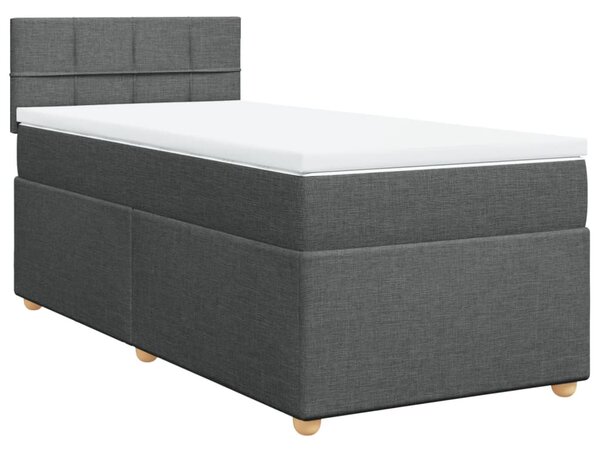 Krevet box spring s madracem tamnosivi za 1 osobu tkanine - Siva / jedna veličina
