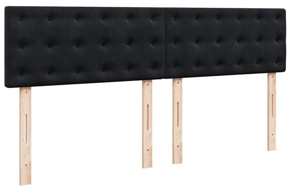 Krevet s oprugama i madracem crni 180x200 cm baršunasti - Crna / 180 x 200 cm