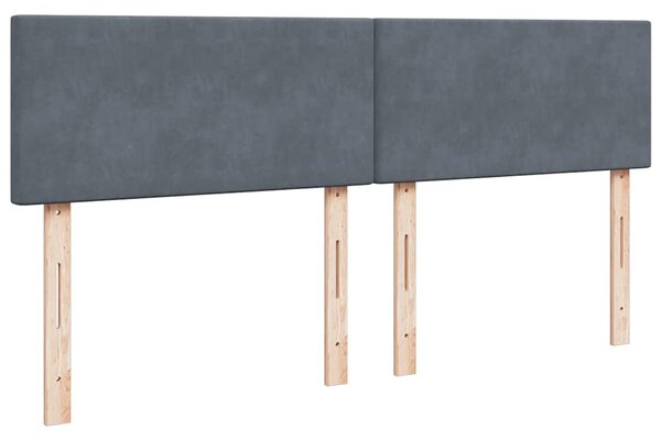 Krevet s oprugama i madracem tamnosivi 180x200 cm baršunasti - Siva / 180 x 200 cm