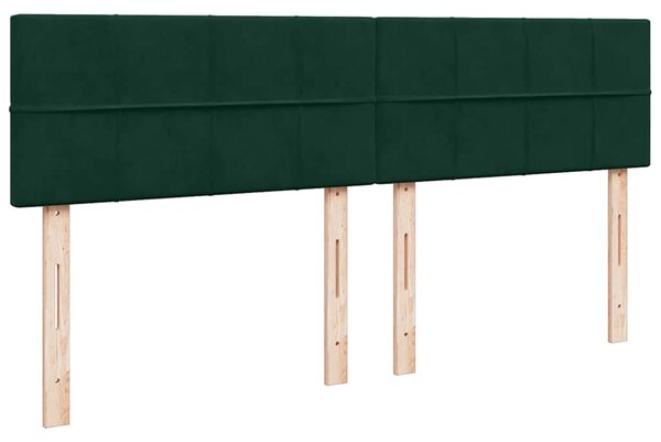 Krevet s oprugama i madracem tamnozeleni 180x200 cm baršunasti - Zelena / 180 x 200 cm