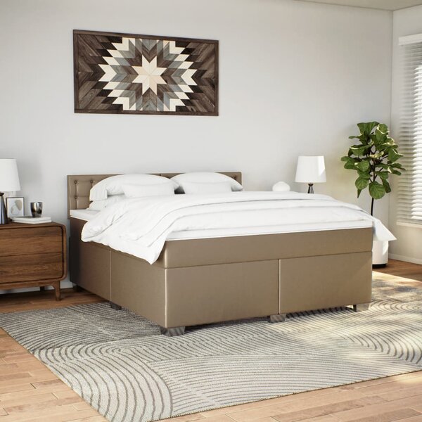 Krevet box spring s madracem cappuccino 180x200 cm umjetna koža - Smeđa / 180 x 200 cm