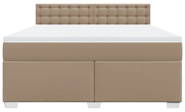Krevet box spring s madracem cappuccino 180x200 cm umjetna koža - Smeđa / 180 x 200 cm