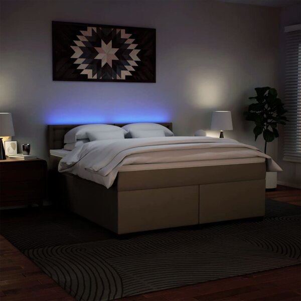 Krevet box spring s madracem cappuccino 180x200 cm umjetna koža - Smeđa / 180 x 200 cm