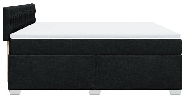 Krevet s oprugama i madracem crni 180x200 cm od tkanine - Crna / 180 x 200 cm