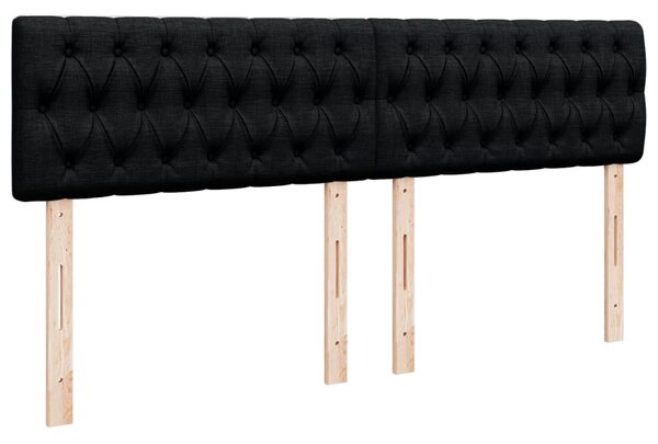 Krevet s oprugama i madracem crni 180x200 cm od tkanine - Crna / 180 x 200 cm