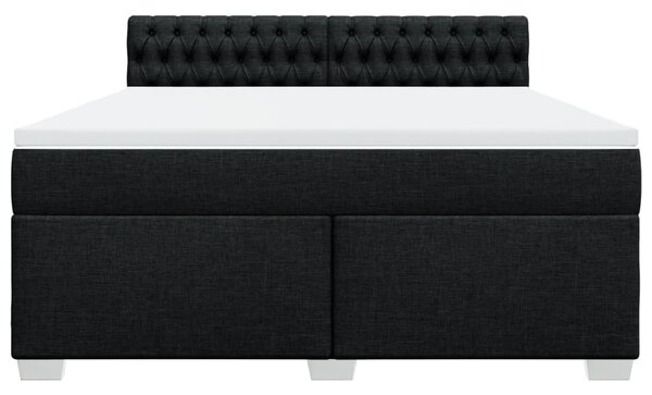 Krevet s oprugama i madracem crni 180x200 cm od tkanine - Crna / 180 x 200 cm