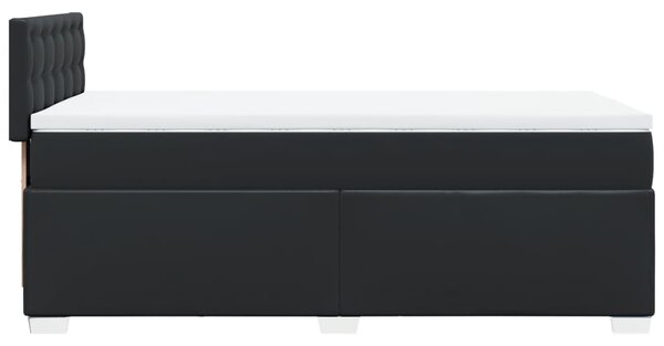 Krevet s oprugama i madracem crni 90x190 cm od umjetne kože - Crna / 90 x 190 cm