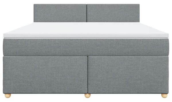 Krevet s oprugama i madracem svjetlosivi 180x200 cm od tkanine - Siva / 180 x 200 cm