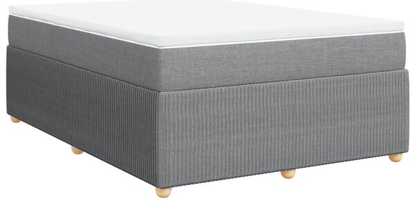 Krevet box spring s madracem svjetlosivi 140x200 cm od tkanine - Siva / 140 x 200 cm