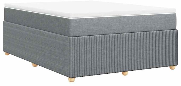 Krevet box spring s madracem svjetlosivi 140x200 cm od tkanine - Siva / 140 x 200 cm