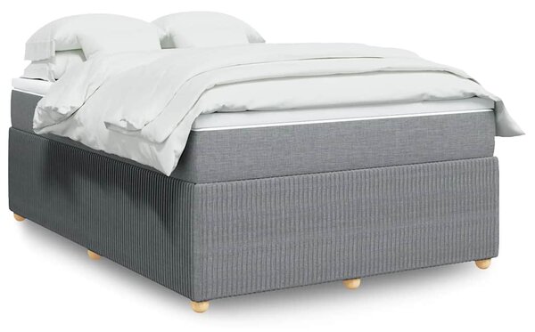 Krevet box spring s madracem svjetlosivi 140x200 cm od tkanine - Siva / 140 x 200 cm