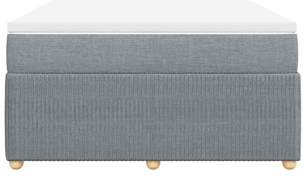 Krevet box spring s madracem svjetlosivi 140x200 cm od tkanine - Siva / 140 x 200 cm
