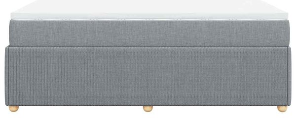 Krevet box spring s madracem svjetlosivi 140x200 cm od tkanine - Siva / 140 x 200 cm