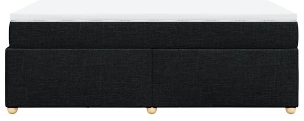Krevet s oprugama i madracem crni 140x200 cm od tkanine - Crna / 140 x 200 cm
