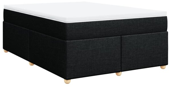 Krevet s oprugama i madracem crni 140x200 cm od tkanine - Crna / 140 x 200 cm