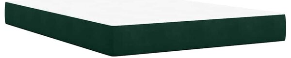 Krevet s oprugama i madracem tamnozeleni 140x200 cm baršunasti - Zelena / 140 x 200 cm