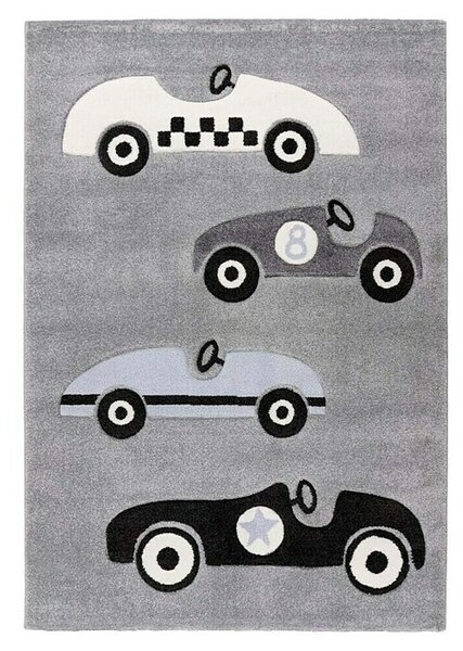 Dječji tepih HAPPY "Automobili" (Polipropilen, Srebrne boje, D x Š: 150 x 80 cm)
