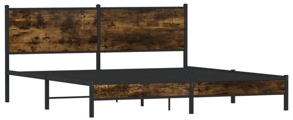 Metalni okvir kreveta bez madraca boja hrasta 160x200 cm - Smeđa / 160 x 200 cm