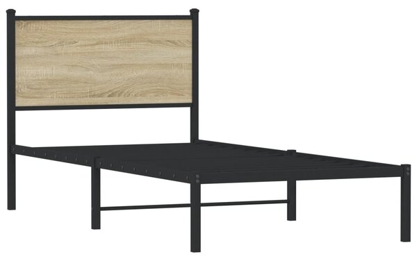 Metalni okvir kreveta bez madraca boja hrasta sonome 90x190 cm - Smeđa / 90 x 190 cm