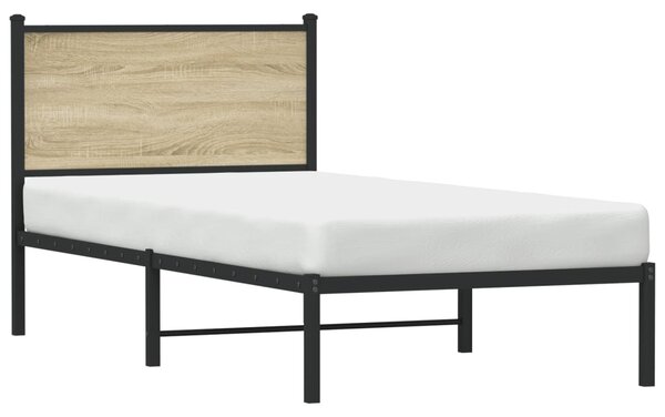 Metalni okvir kreveta bez madraca boja hrasta sonome 90x190 cm - Smeđa / 90 x 190 cm