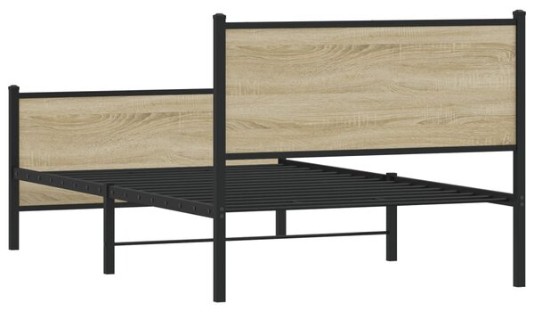 Metalni okvir kreveta bez madraca boja hrasta sonome 100x190 cm - Smeđa / 100 x 190 cm