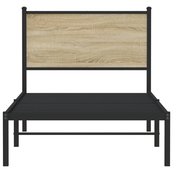 Metalni okvir kreveta bez madraca boja hrasta sonome 90x190 cm - Smeđa / 90 x 190 cm
