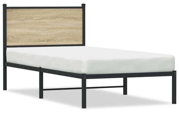Metalni okvir kreveta bez madraca boja hrasta sonome 90x190 cm - Smeđa / 90 x 190 cm