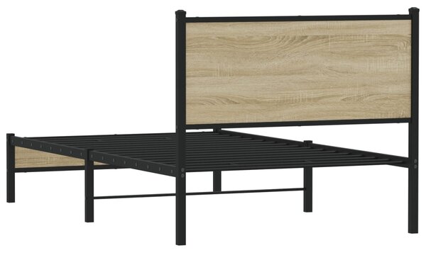 Metalni okvir kreveta bez madraca boja hrasta sonome 100x190 cm - Smeđa / 100 x 190 cm