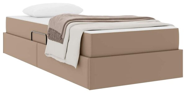Krevet s madracem i skladištem 2 pcs Boja cappuccina Koža - Smeđa / 90 x 190 cm