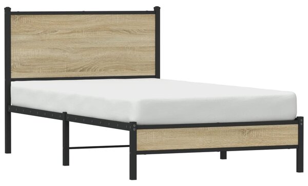 Metalni okvir kreveta bez madraca boja hrasta sonome 100x190 cm - Smeđa / 100 x 190 cm