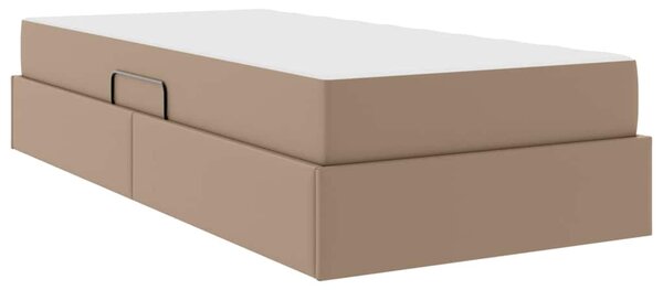 Krevet s madracem i skladištem 2 pcs Boja cappuccina Koža - Smeđa / 90 x 190 cm