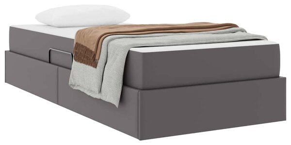 Krevet s madracem i skladištem s madracem 2 pcs Siva Koža - Siva / 90 x 190 cm