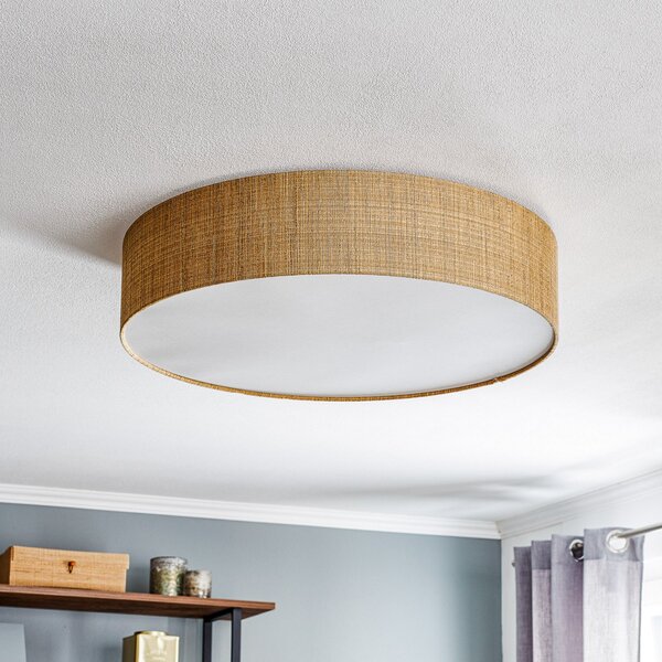 Nowodvorski Lighting Stropna svjetiljka Turda, Ø 65 cm, zlatna, prigušiva, Zlato / mjed, Dnevni boravak/blagovaonica, Tkanina / tekstil