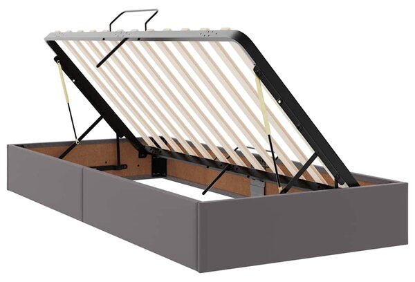 Krevet s madracem i skladištem s madracem 2 pcs Siva Koža - Siva / 90 x 190 cm